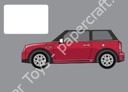 Mô hình giấy Simple Cars – Mini Cooper red - đồ chơi giấy thủ công PaperCraft VN
