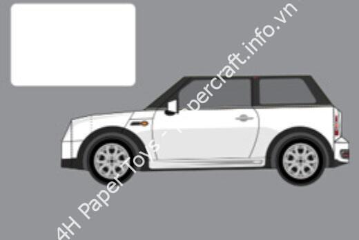 Mô hình giấy Simple Cars – Mini Cooper white - đồ chơi giấy thủ công PaperCraft VN