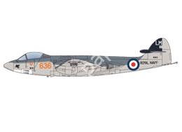 Mô hình giấy Sea Hawk – Sea Hawk FGA.4, Naval Fighter School Royal Navy, Fleet Air Arm, 738th Squadron, RNAS Lossiemouth, 1958 - đồ chơi giấy thủ công PaperCraft VN