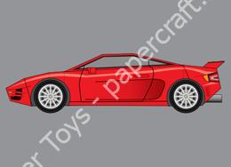 Mô hình giấy Simple Cars – Sports car white - đồ chơi giấy thủ công PaperCraft VN