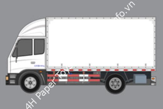 Mô hình giấy Simple Cars – Truck white - đồ chơi giấy thủ công PaperCraft VN