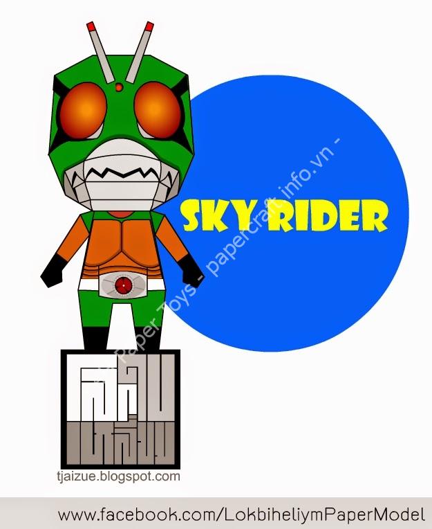 Mô hình giấy Sky rider (kamen rider v8)