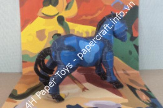 Mô hình giấy Small Horse – Brown small horse - đồ chơi giấy thủ công PaperCraft VN