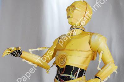 Mô hình giấy Star Wars : C3PO Paper Model - đồ chơi giấy thủ công PaperCraft VN