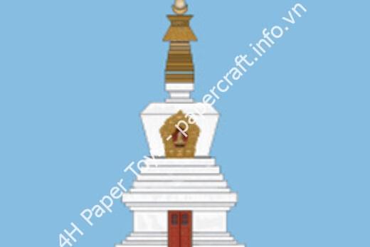 Mô hình giấy Tibetan Stupa – Stupa with doors and windows Only model with actual scale, which is 1:50 - đồ chơi giấy thủ công PaperCraft VN