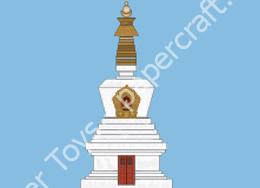 Mô hình giấy Tibetan Stupa – Stupa with doors and windows Only model with actual scale, which is 1:50 - đồ chơi giấy thủ công PaperCraft VN