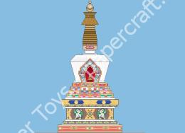 Mô hình giấy Tibetan Stupa – Stupa with ornaments no scale, as such stupas exist in all sizes - đồ chơi giấy thủ công PaperCraft VN