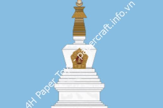 Mô hình giấy Tibetan Stupa – Plain Stupa no scale, as such stupas exist in all sizes - đồ chơi giấy thủ công PaperCraft VN