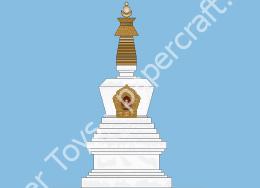 Mô hình giấy Tibetan Stupa – Plain Stupa no scale, as such stupas exist in all sizes - đồ chơi giấy thủ công PaperCraft VN