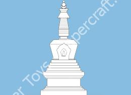 Mô hình giấy Tibetan Stupa – Paint-yourself version no scale, as such stupas exist in all sizes - đồ chơi giấy thủ công PaperCraft VN