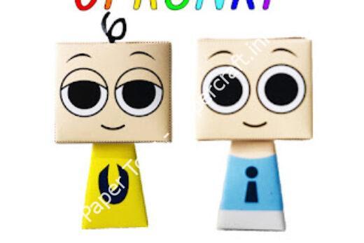 Mô hình giấy Upin Ipin Sprunki Papercraft - đồ chơi giấy thủ công PaperCraft VN