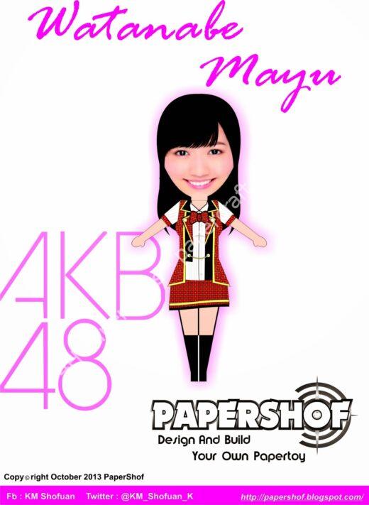 Mô hình giấy Watanabe Mayu (AKB48) - ảnh 2 - đồ chơi giấy thủ công PaperCraft VN