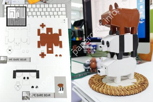 Mô hình giấy We Bare Bears - đồ chơi giấy thủ công PaperCraft VN
