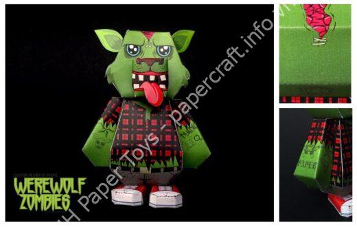 Mô hình giấy Werewolf zombie ( StreetDog Papertoy Custom ) - đồ chơi giấy thủ công PaperCraft VN