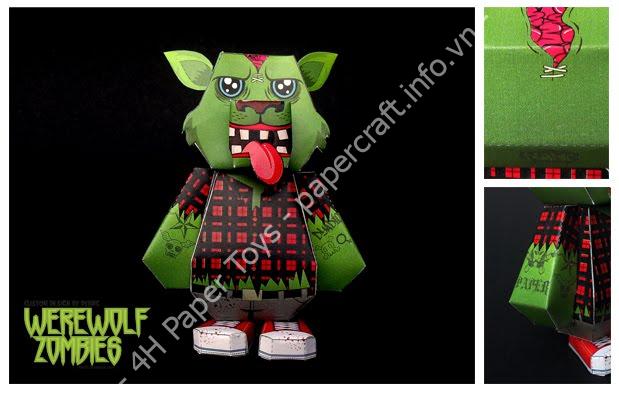 Werewolf zombie ( StreetDog Papertoy Custom )