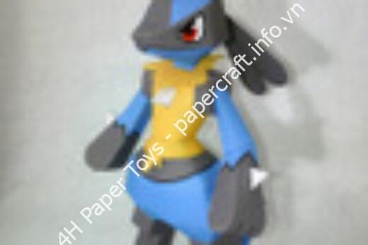 Mô hình giấy Lucario (Pokémon) - đồ chơi giấy thủ công PaperCraft VN