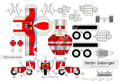 Mô hình giấy Denjin Zaborger - đồ chơi giấy thủ công PaperCraft VN