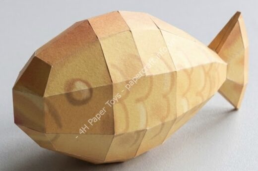 Mô hình giấy Bánh Cá Taiyaki Nhật Bản - đồ chơi giấy thủ công PaperCraft VN